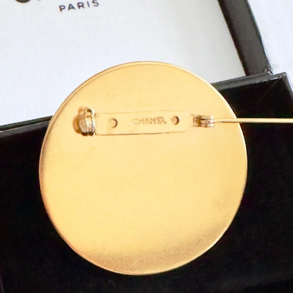 Chanel 31 Rue Cambon Brooch- Gold With Red
